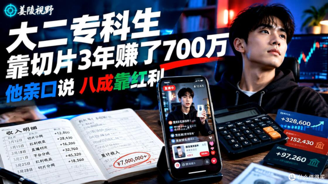 大二专科生切片3年赚700万 逐帧对爆款的"笨功夫" 80%靠平台红利