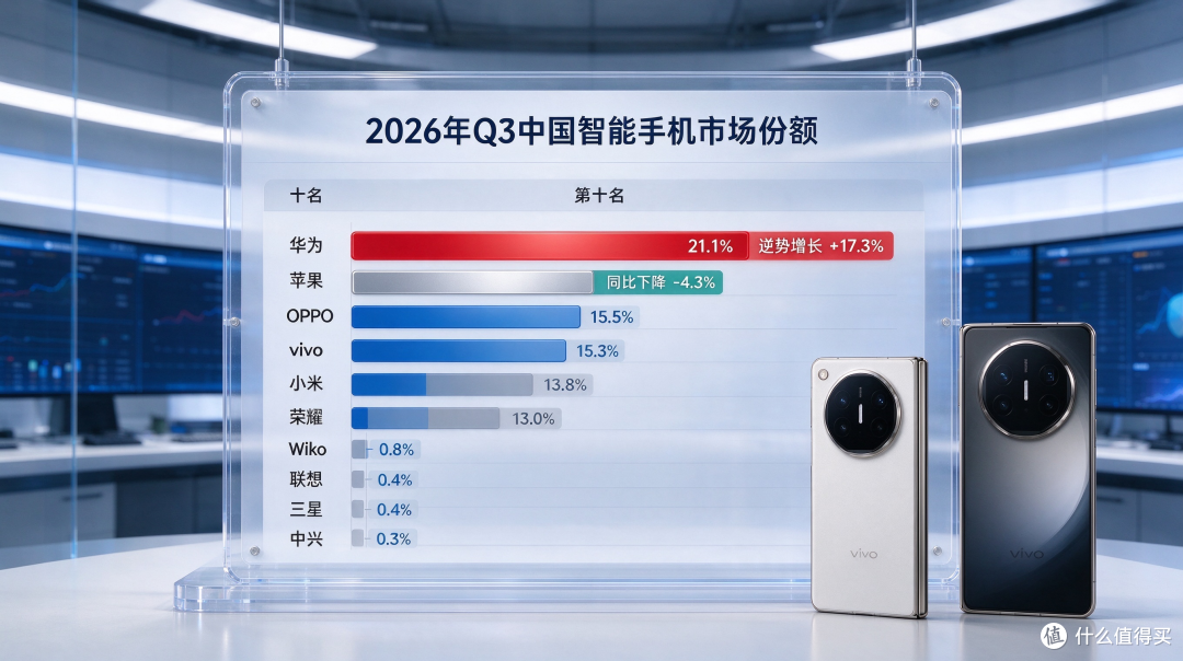 华为逆势增长,友商集体下滑,苹果撑不住!Q3国内手机销量公布