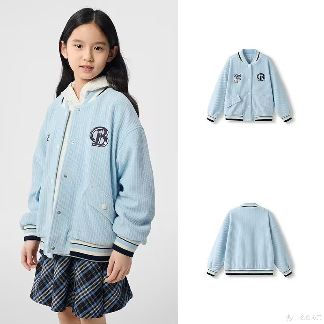 生女儿的快乐✨巴拉巴拉女童学院风棒球服