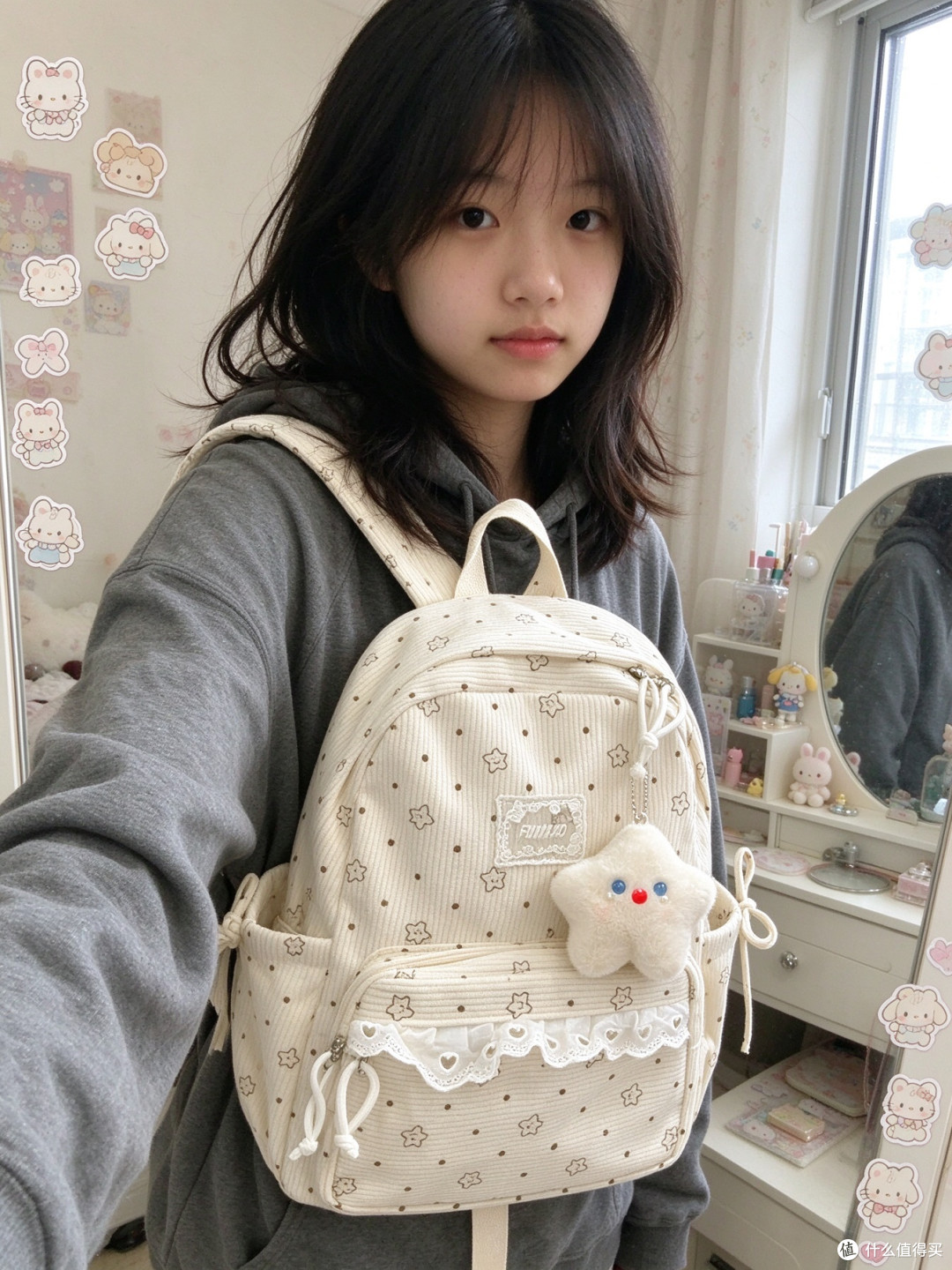 谁能拒绝一只软萌的灯芯绒书包啊!
