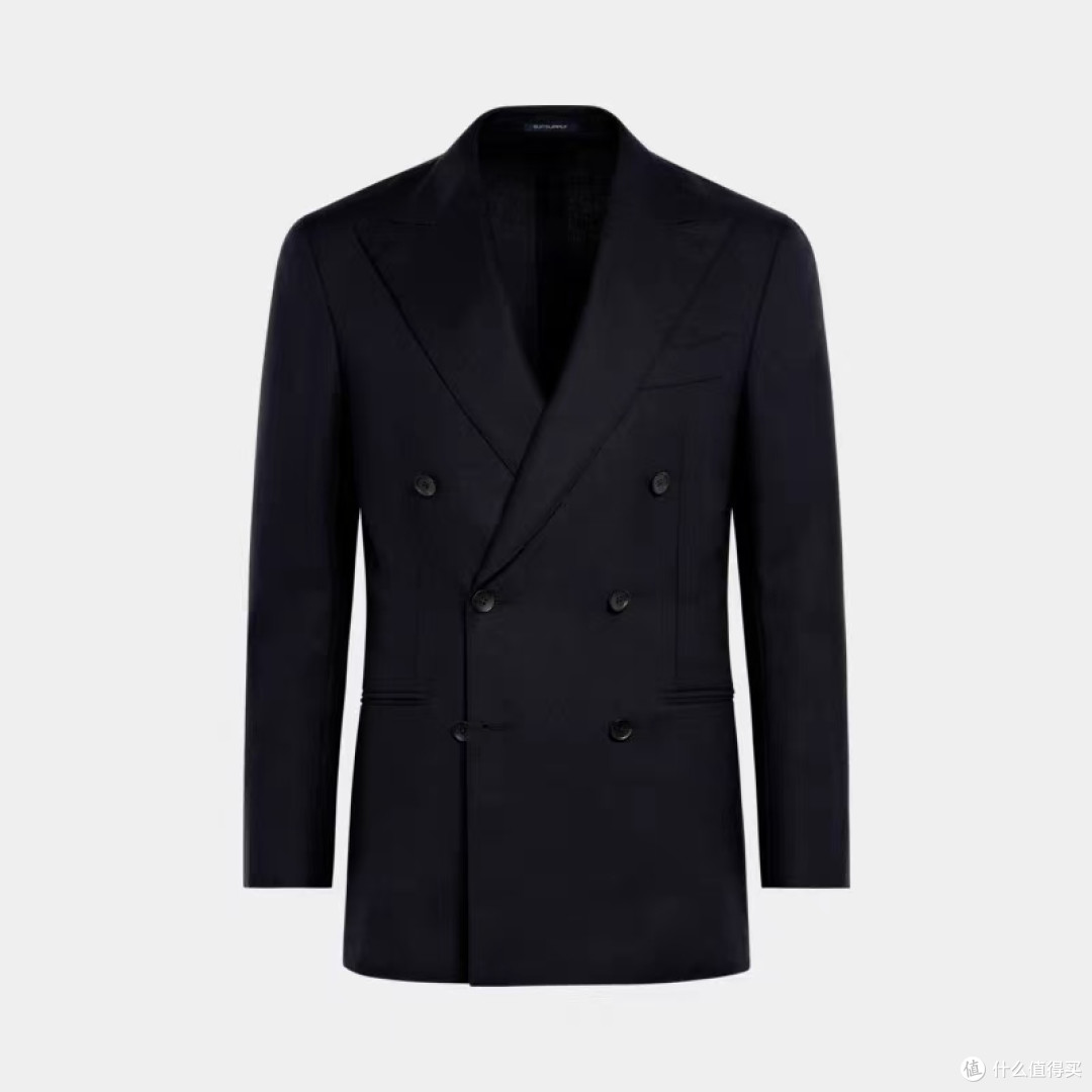 SUITSUPPLY 藏青双排扣✨Traveller 四股羊毛西装外套