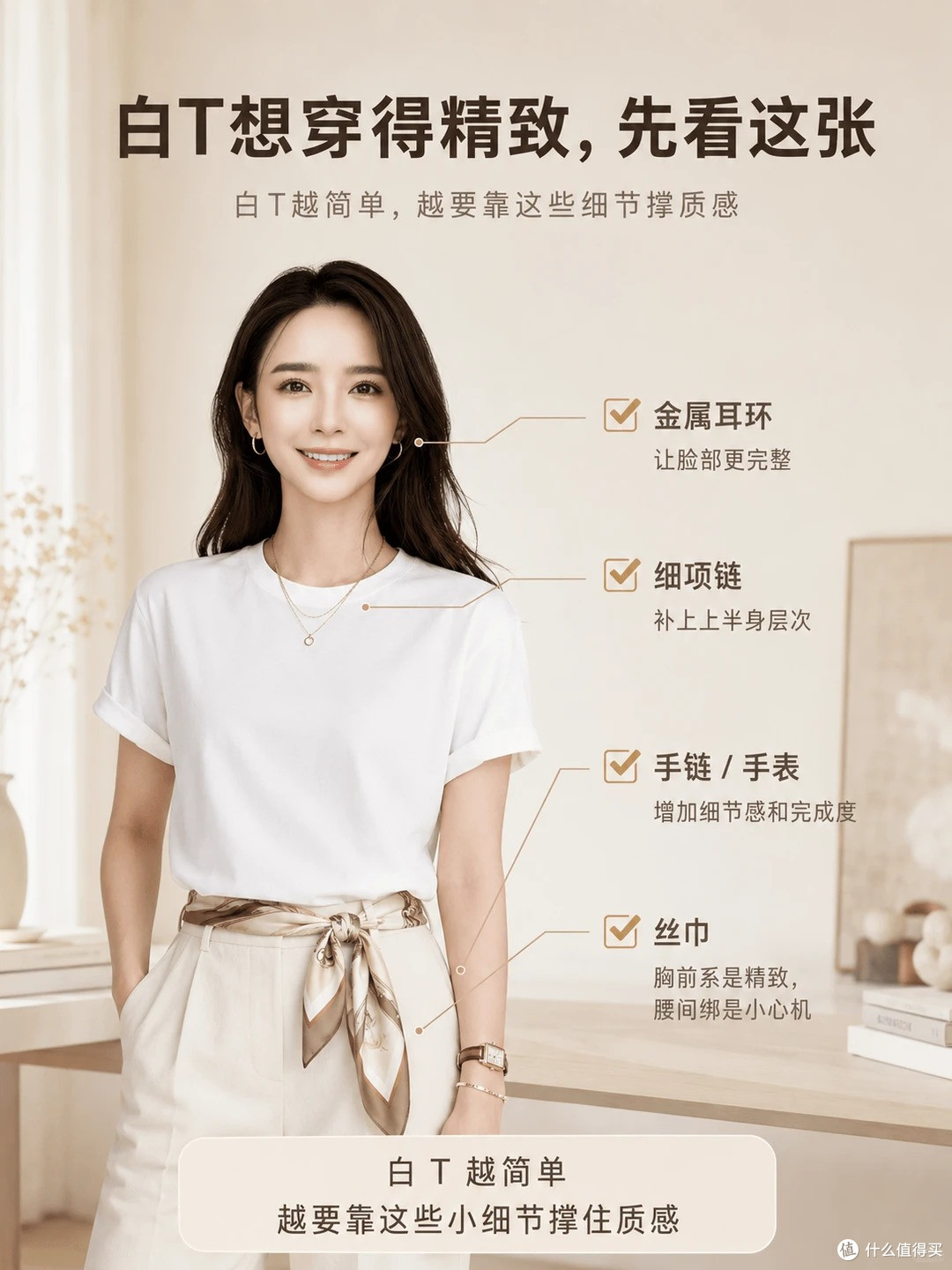 穿白 T 像路人？4 类饰品爆改成精致！