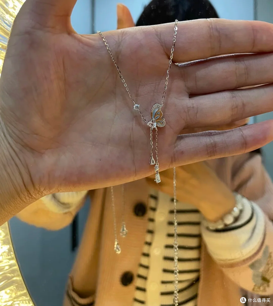 KADER 星夜蝴蝶项链✨夜光纯银锁骨链送女友礼物