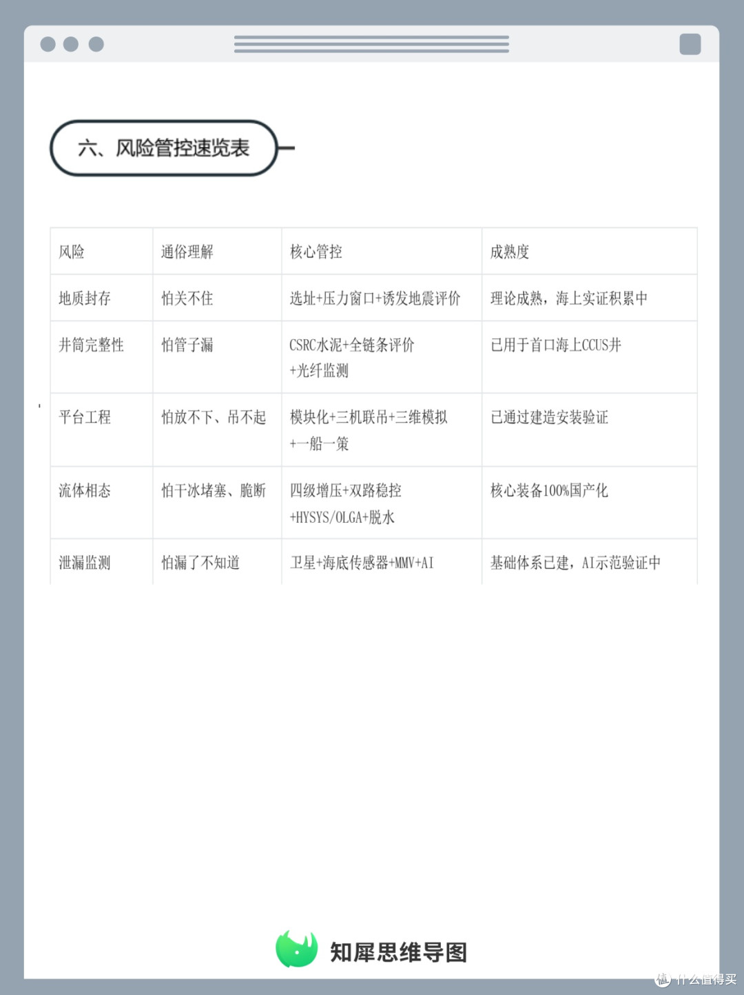CCUS海上示范工程技术风险拆解 思维导图模板分享