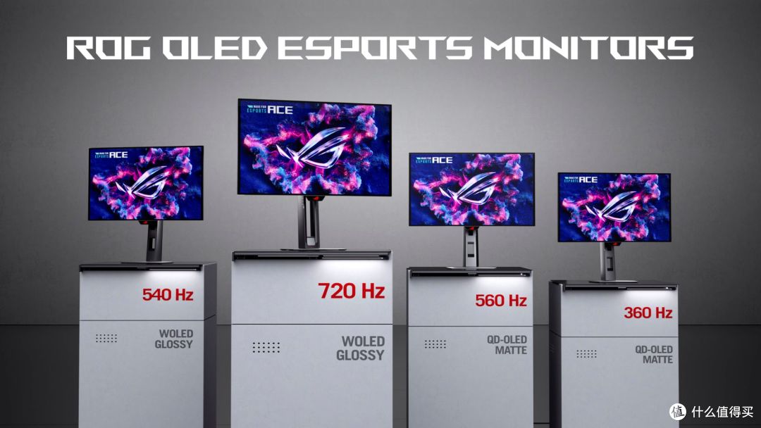 ROG OLED 电竞显示器产品家族，540/720/560/360Hz 四档