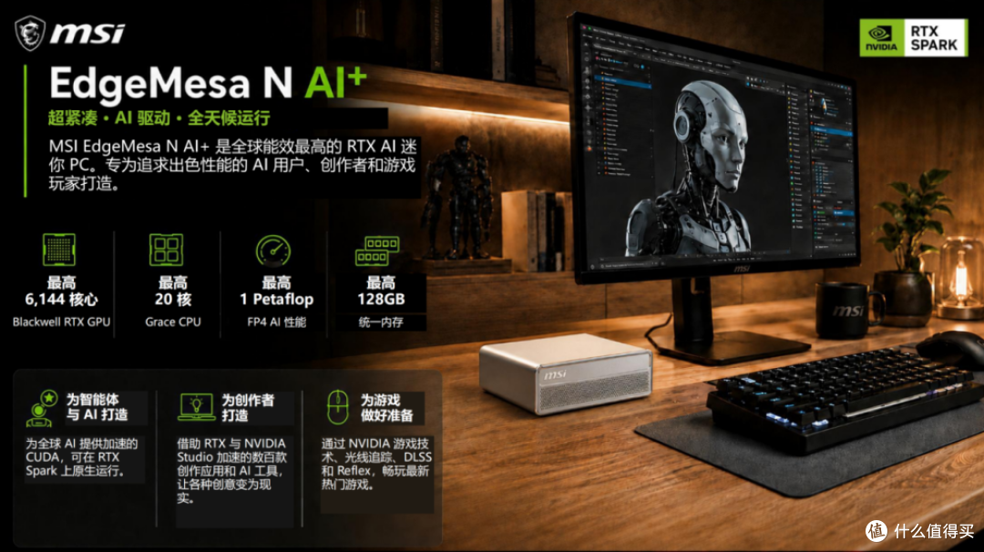 微星发布紧凑型AI智能体EdgeMesa N AI+：本地最大运行200B大模型