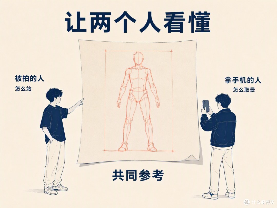 参考图把“自然一点”，变成镜头前后可以一起商量的动作。