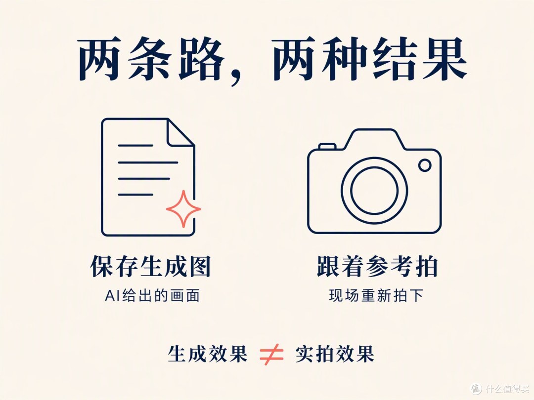 保存AI画面与现场再拍，不能当成同一种效果