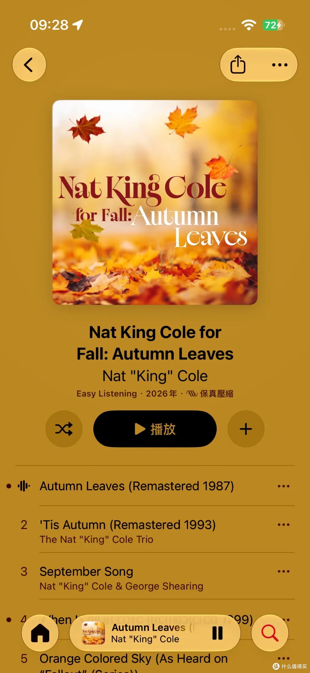 Nat King Cole《Autumn Leaves》