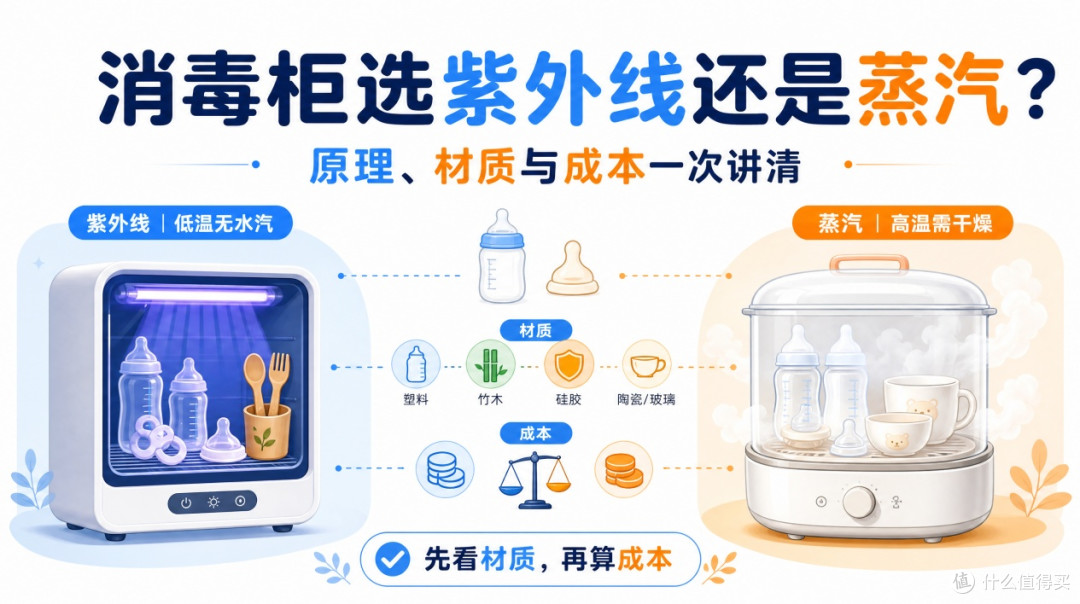 消毒柜选紫外线还是蒸汽?原理、材质与成本一次讲清
