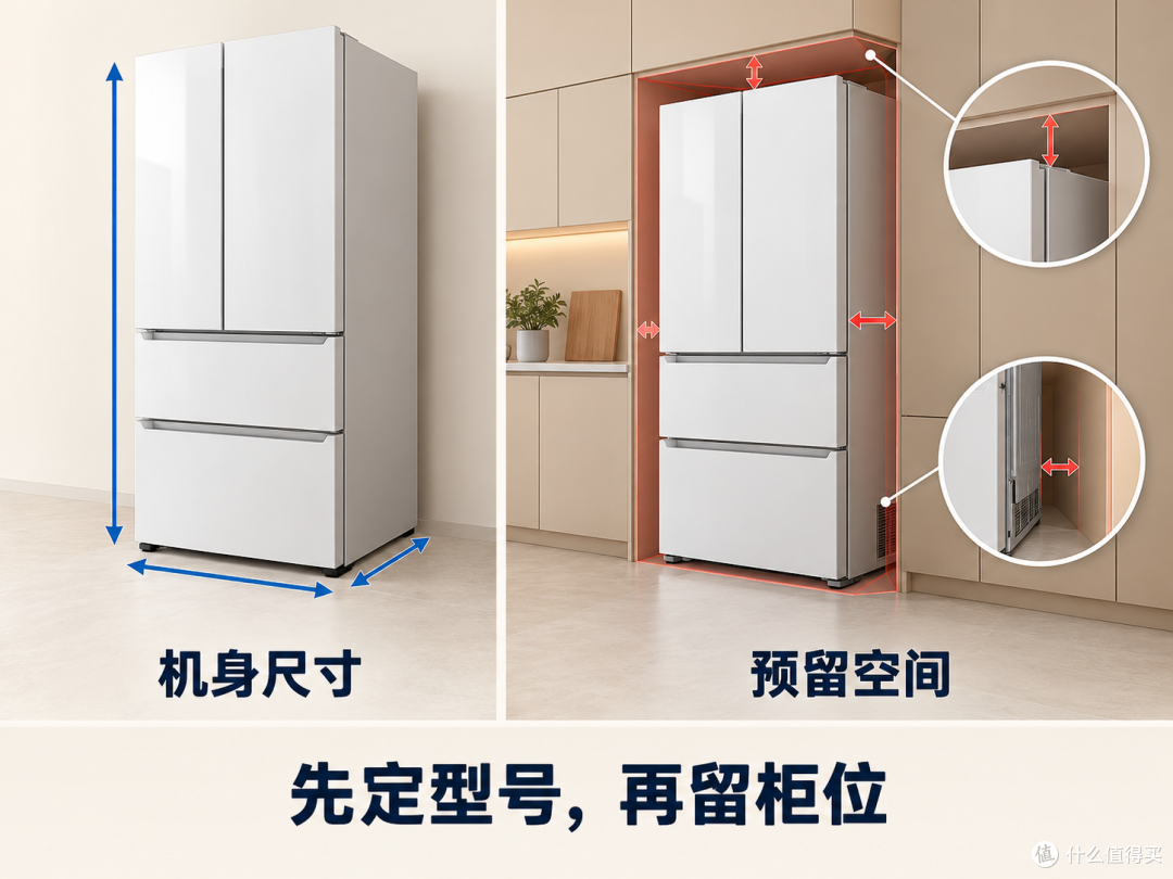 机身尺寸与橱柜预留空间