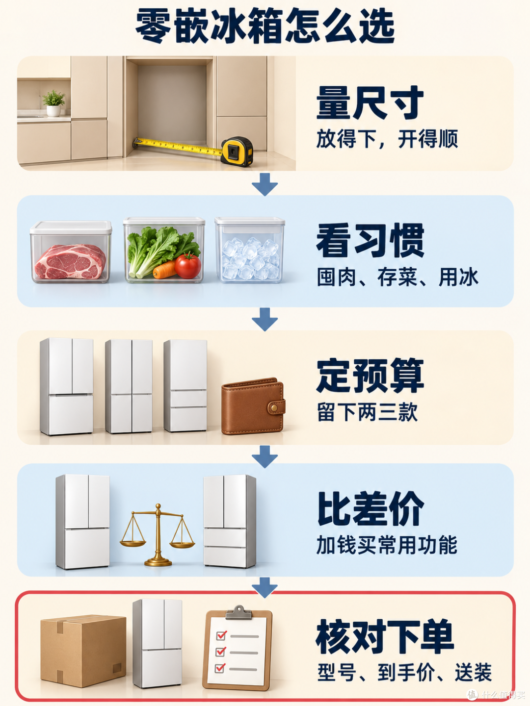 零嵌冰箱五步选购决策图