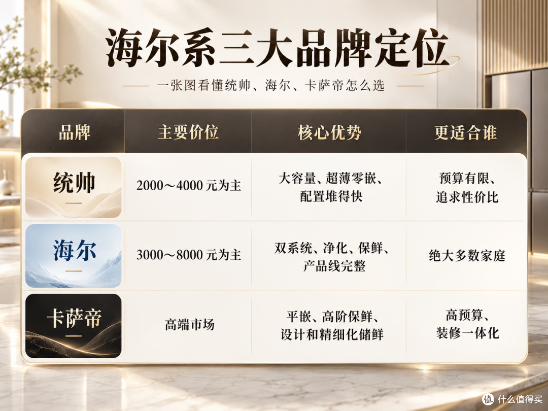 2026双十一海尔系冰箱怎么选?统帅、海尔、卡萨帝一篇看懂