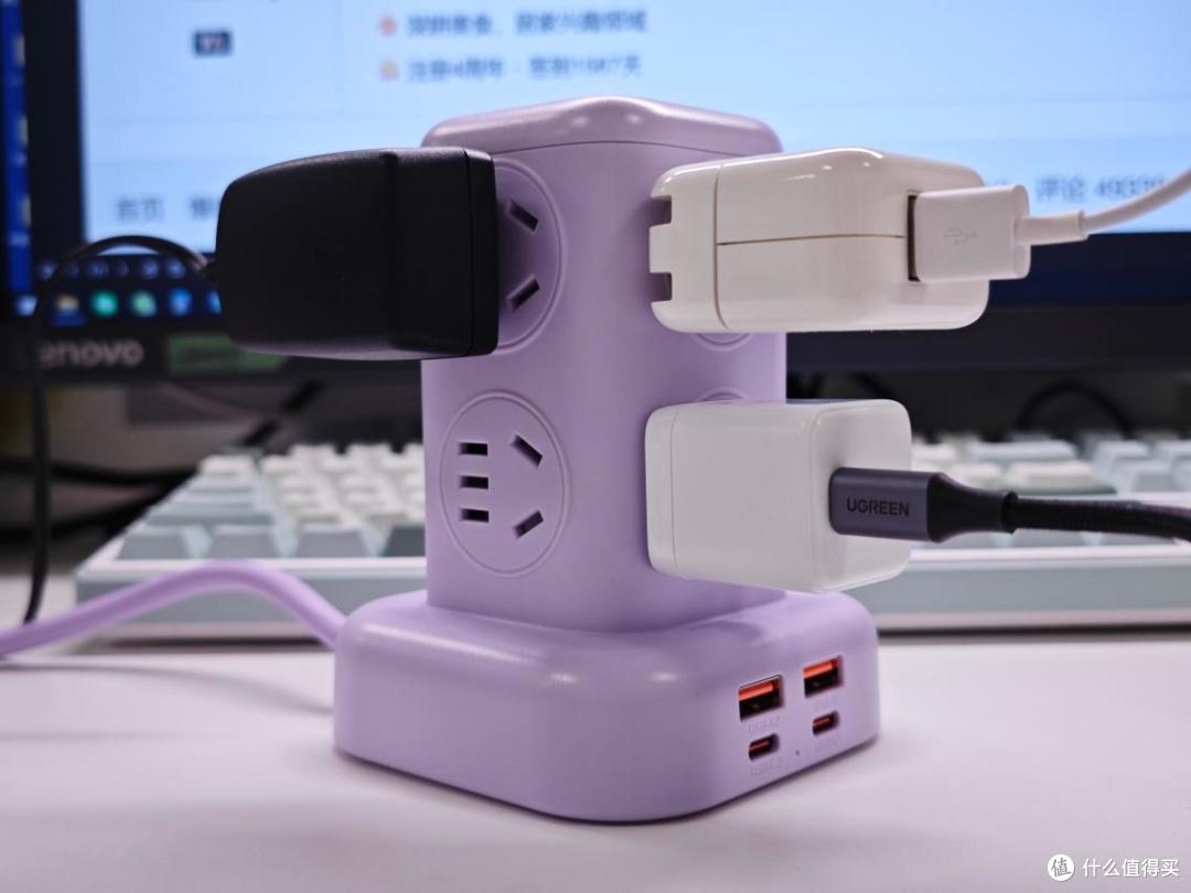 桌面乱糟糟的一定要入手这款塔式艺术插排