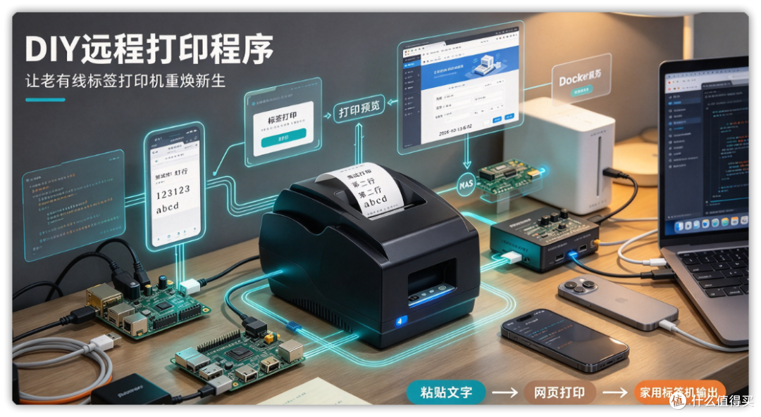 写了个远程打印程序,让十几年前的有线标签打印机重焕新生