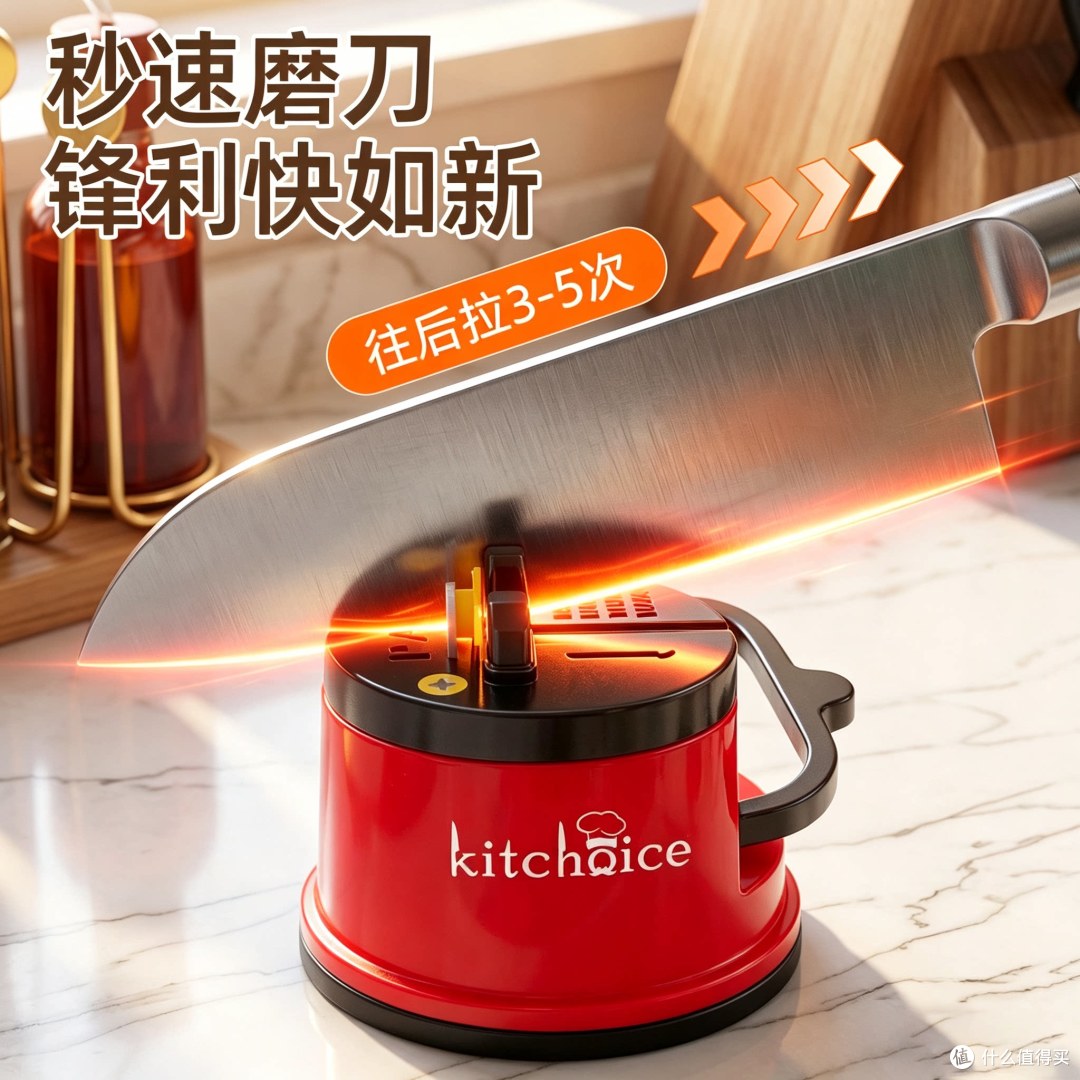 厨房必备|陶瓷钨钢多功能磨刀器实测,菜刀剪刀快速复锋