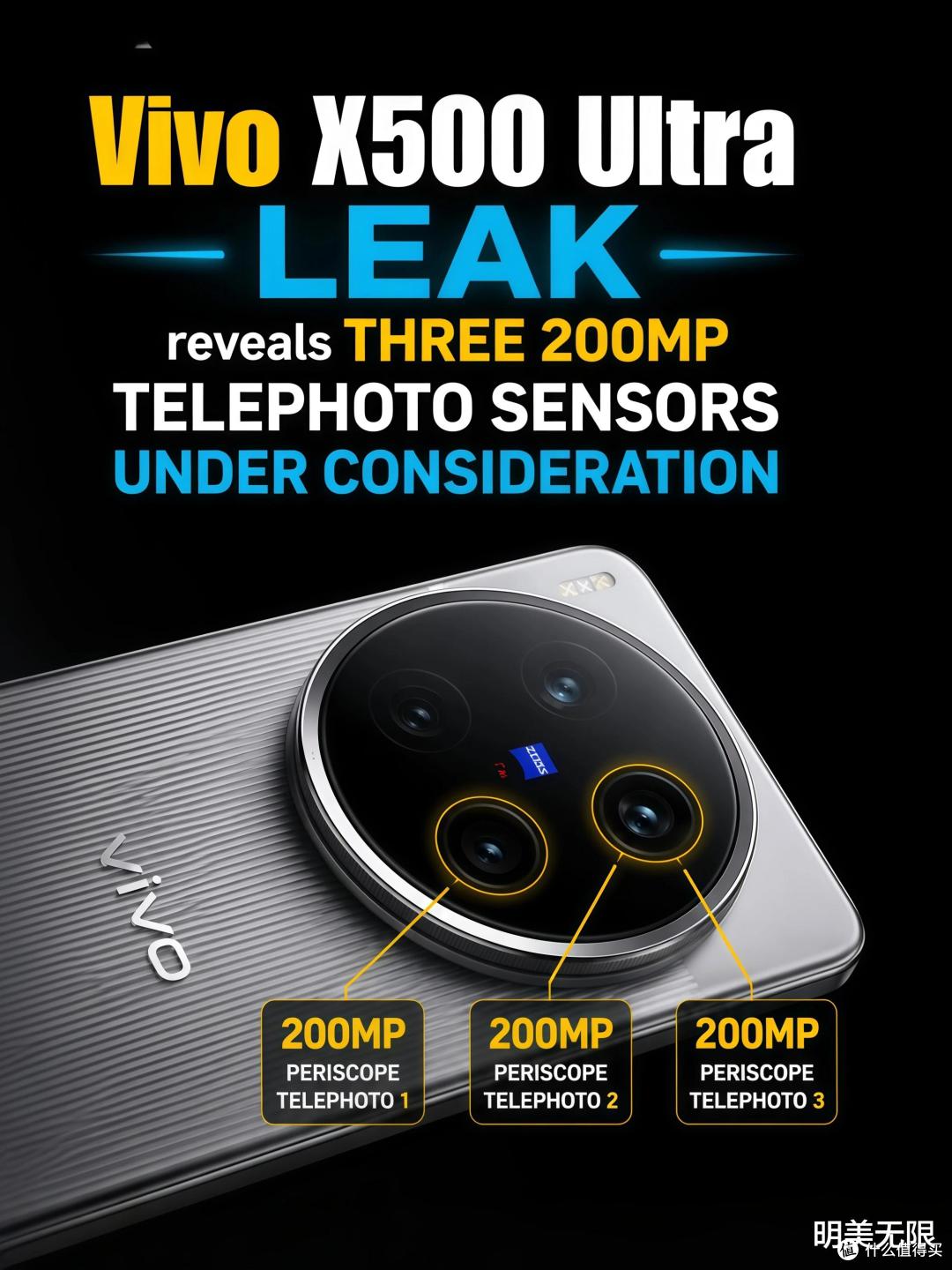 vivo X500 Ultra:明年春季发布,正在测试1/1.12英寸2亿像素长焦