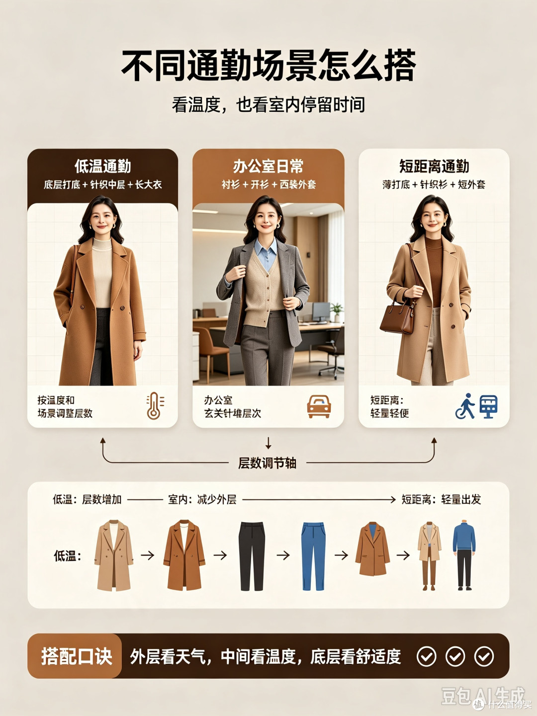 秋冬通勤分层穿衣法解析
