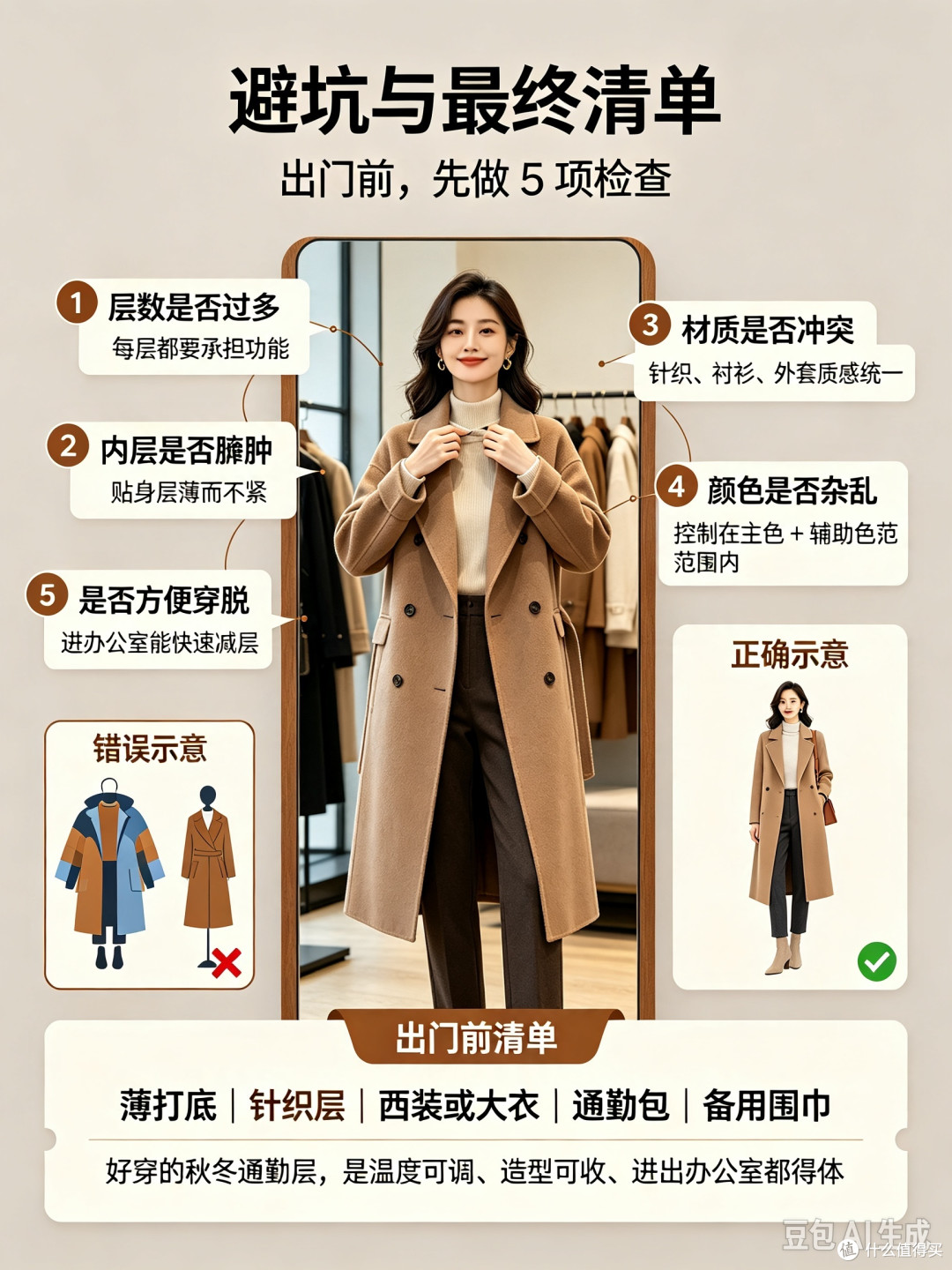 秋冬通勤分层穿衣法解析