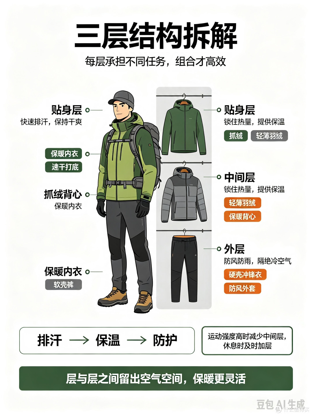 秋冬户外三层穿衣法指南