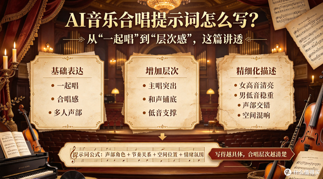 AI音乐合唱提示词怎么写?从“一起唱”到“层次感”,这篇讲透