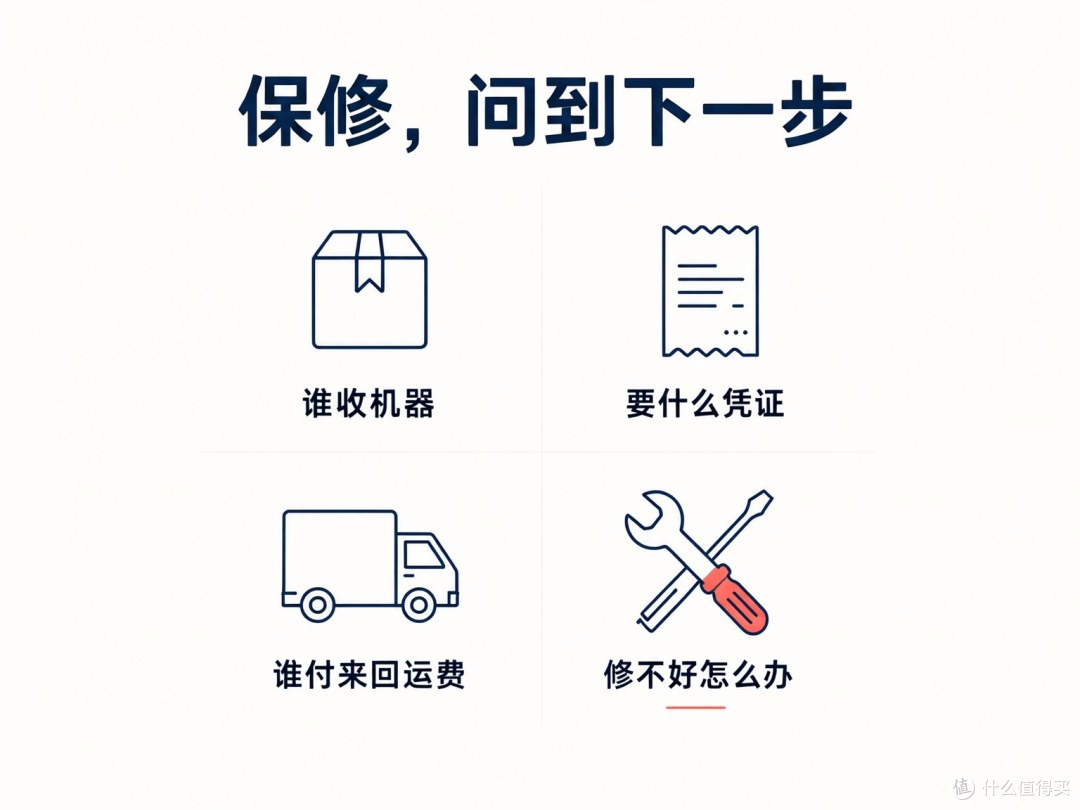 同样写着一年保修，接收、运费和处理办法仍可能不同。