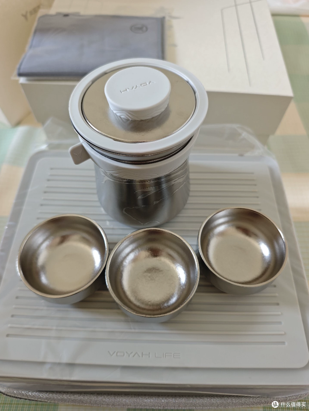 二手鱼流入岚图汽车联名纯钛茶具，一壶三杯七件套139算不算捡漏