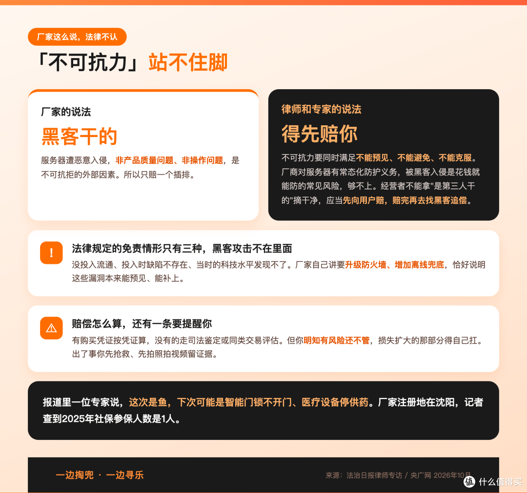 19条鱼死了他算出86290元,厂家只肯赔一个400元的插排