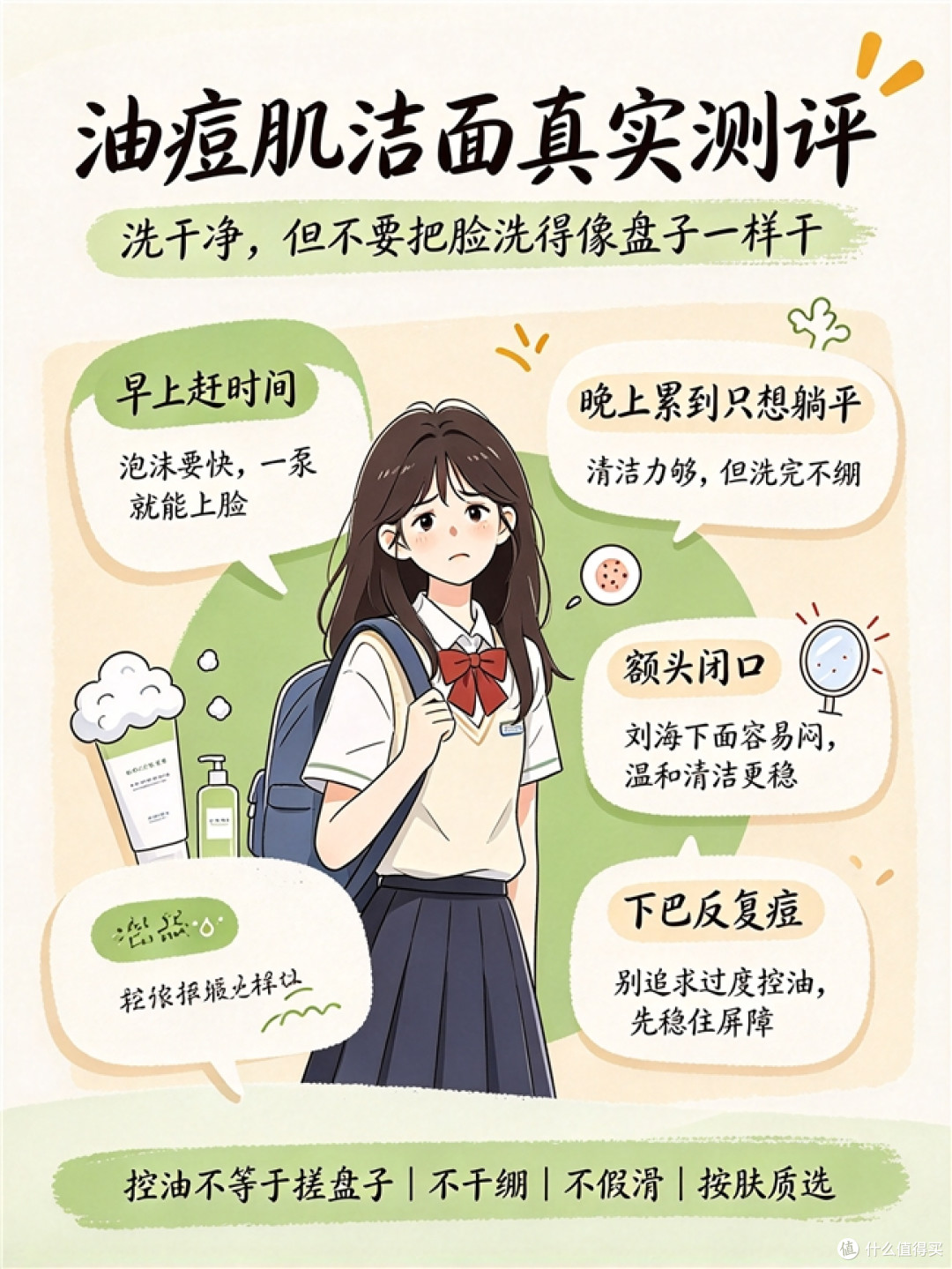 油痘肌洁面:氨基酸洁面、水杨酸洁面和一瓶精华,真实洗感摊开说