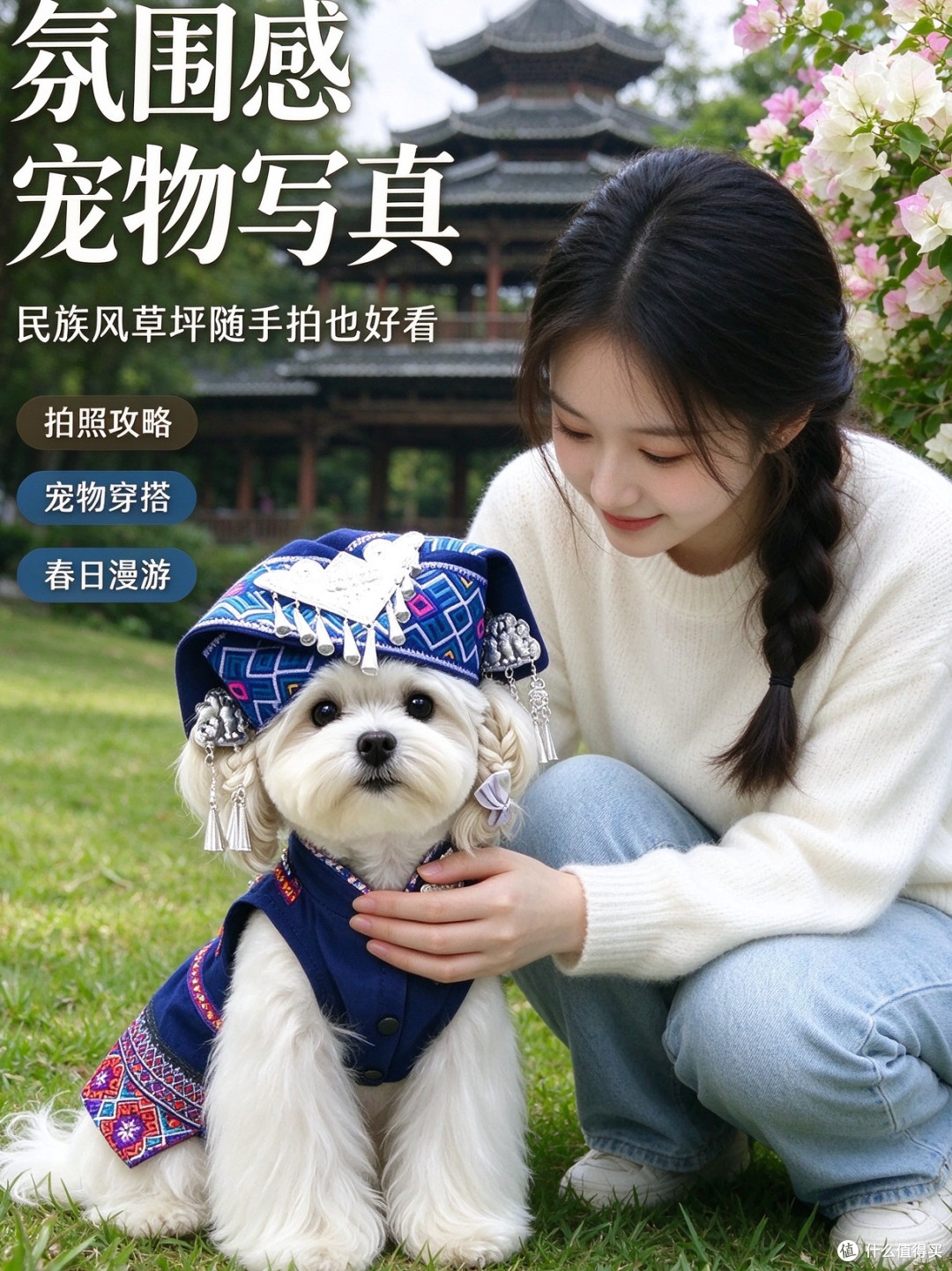 瑶族服饰给比熊泰迪穿,刺绣纹样和版型都得看