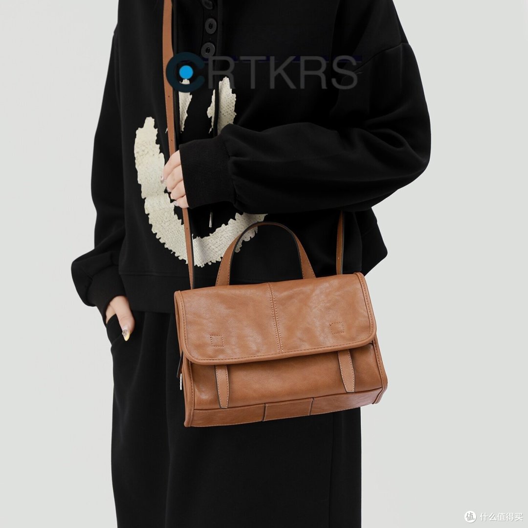 CRTKRS 复古植鞣牛皮信使包｜女通勤百搭手拎斜挎邮差小方包实测