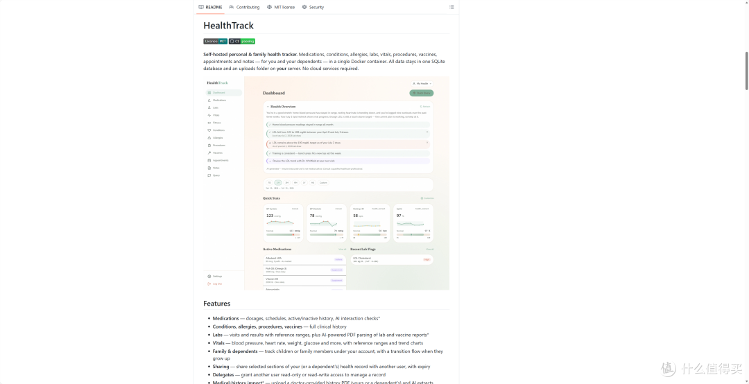 健康档案进NAS!极空间部署HealthTrack,全家体检用药指标一张表