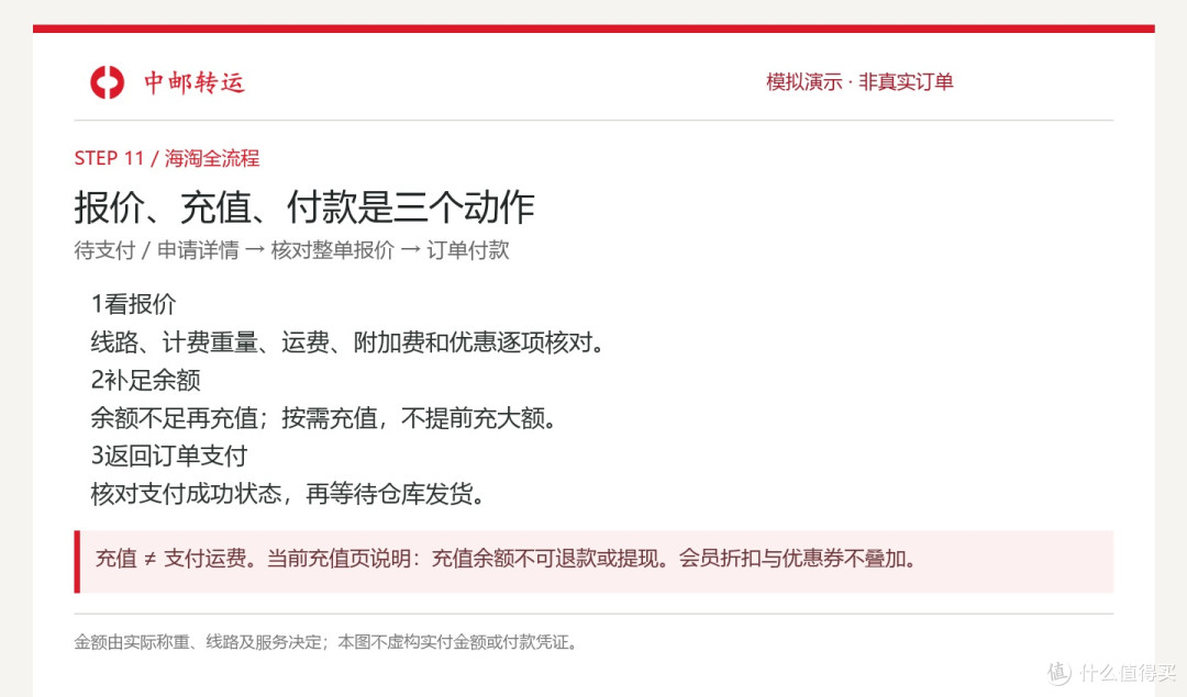 仓库报价后付款：别把充值当作运费已支付