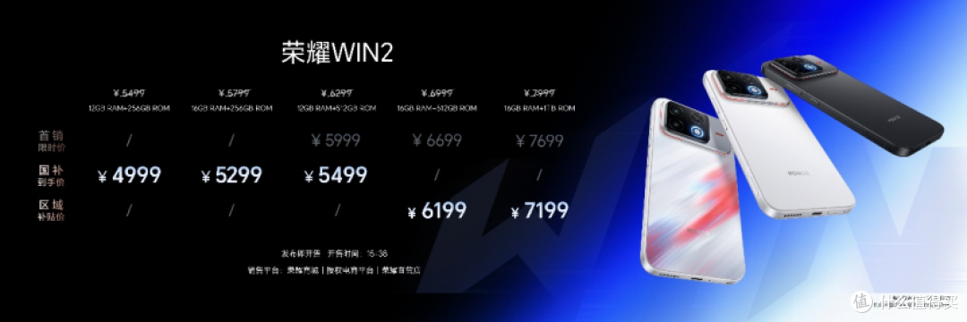 荣耀WIN2系列发布:同平台机型中价格最低,3149元起!