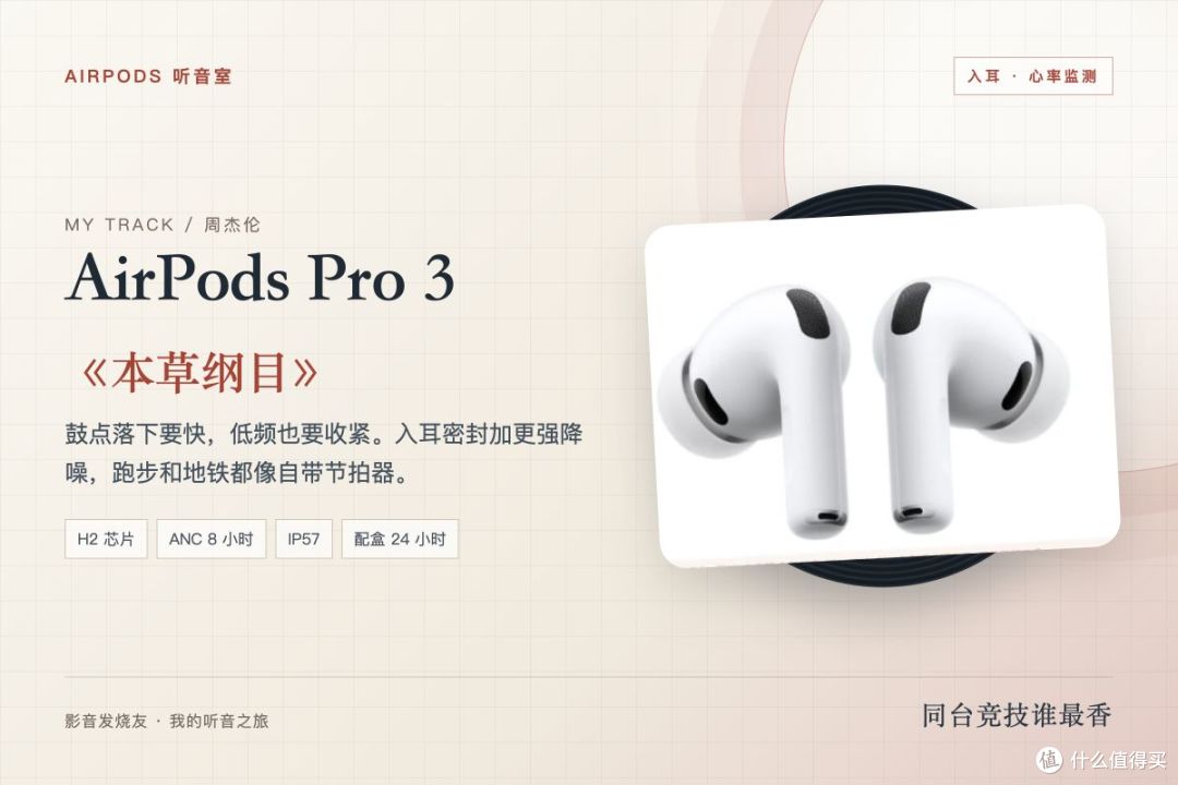 AirPods Pro 3 配《本草纲目》：鼓点更贴，入耳降噪把节奏收紧。