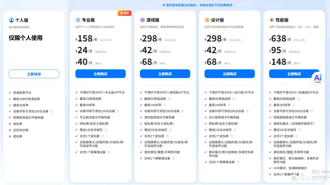 ToDesk三个版本怎么选?个人版、团队版、企业版的差异与适用场景