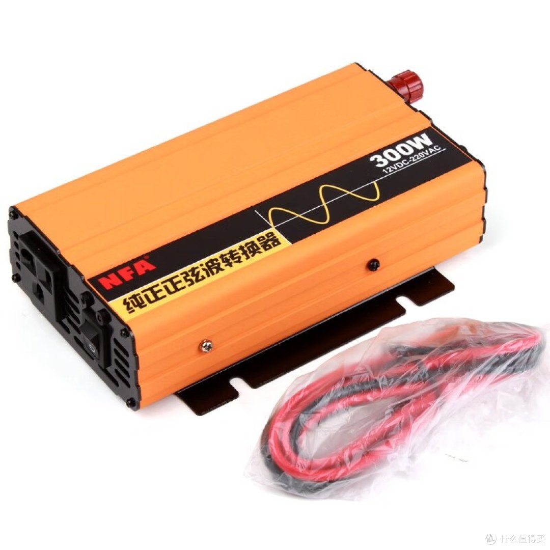 纽福克斯 7551N 300W 官方商品图（NFA 橘色机身 / 纯正正弦波转换器 / 300W 12VDC-220VAC）
