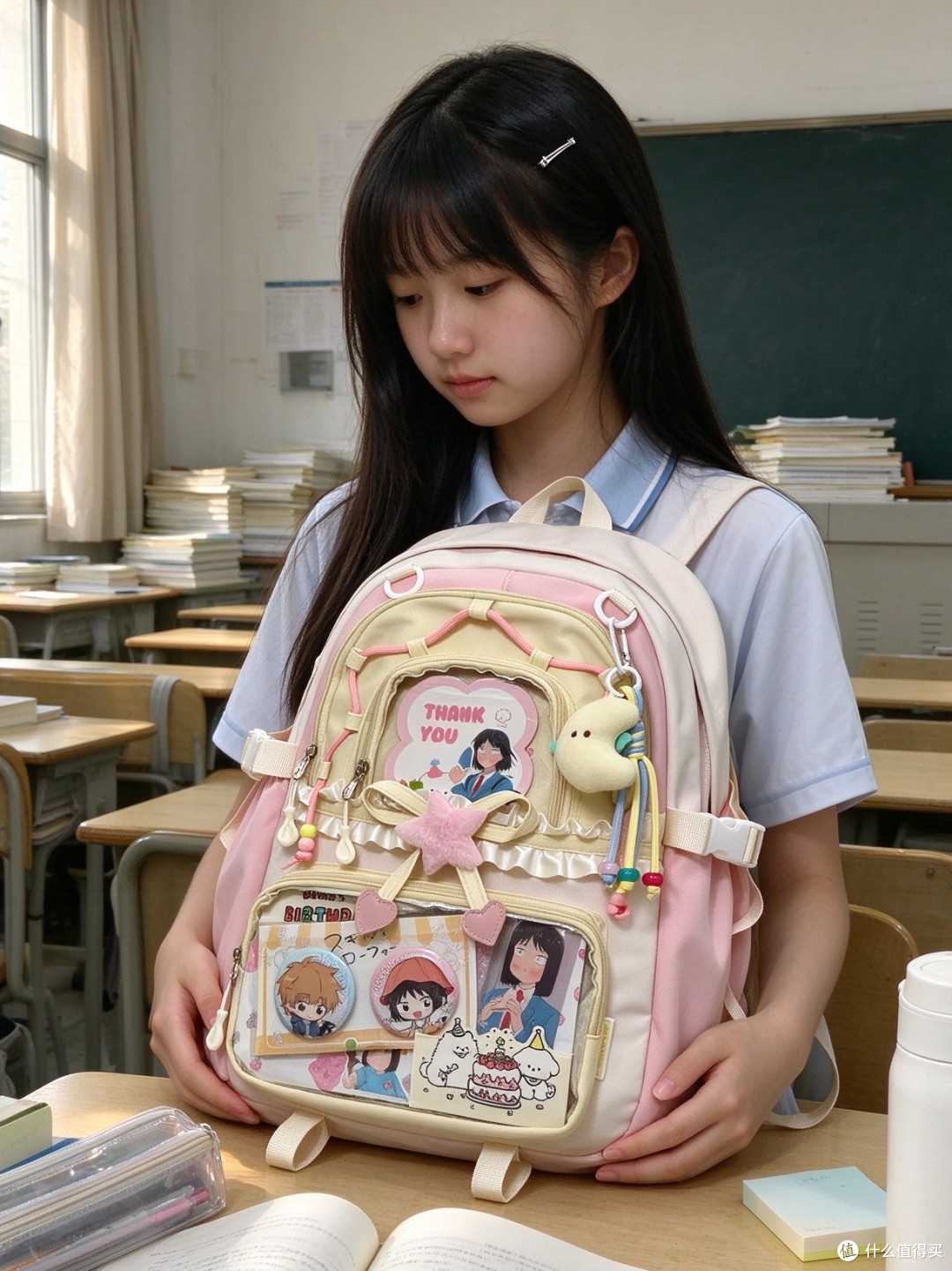 学院风痛包先看容量 初中课本不是可爱就能装
