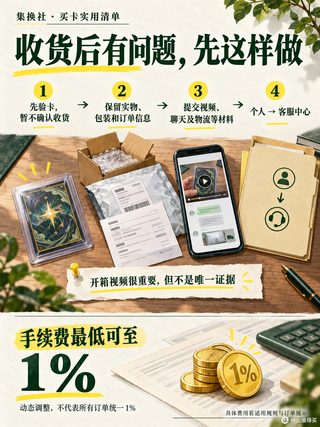 集换社收货反馈步骤与手续费口径