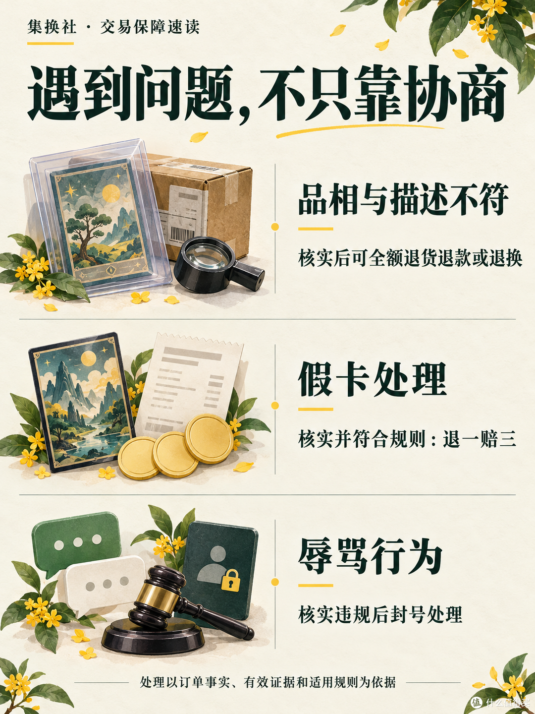 品相不符、假卡和辱骂行为的处理摘要