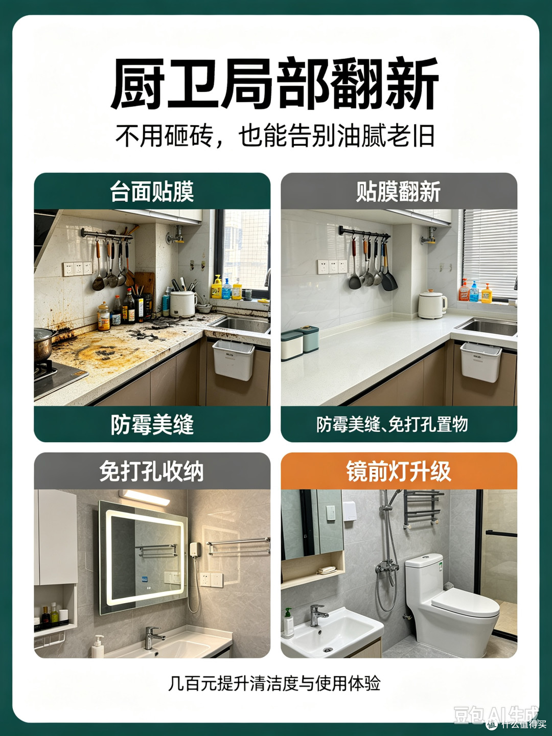 不砸墙不换柜，老房翻新只需这几步