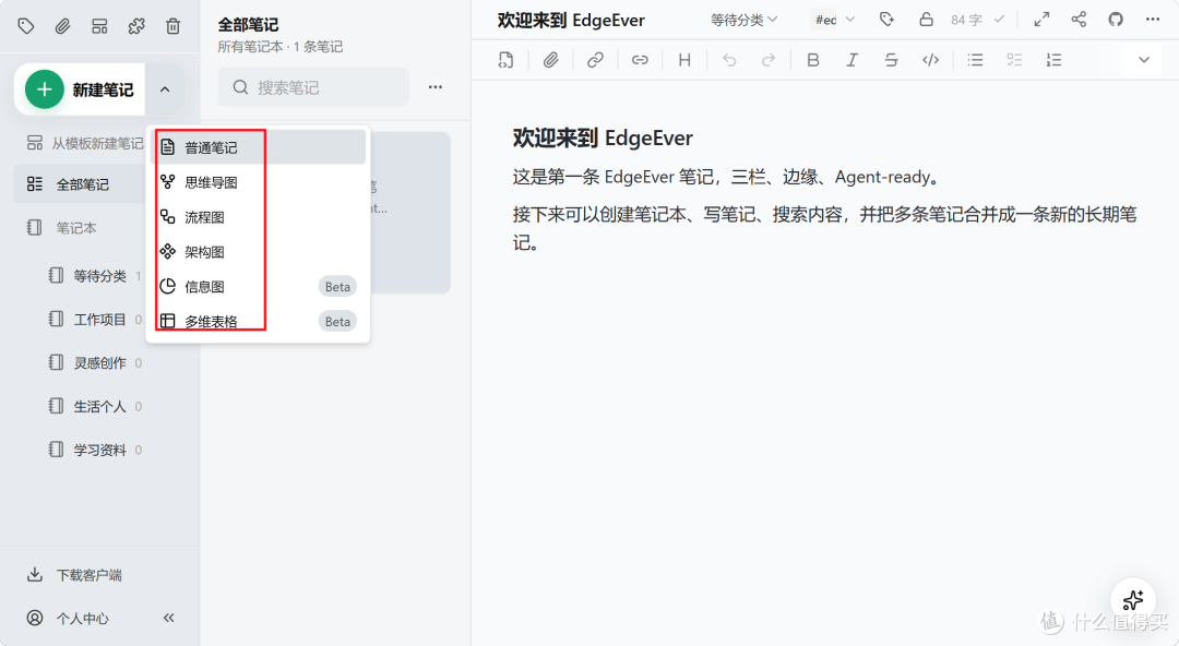 印象笔记免费平替,原生支持AI Agent联动能力,NAS部署EdgeEver