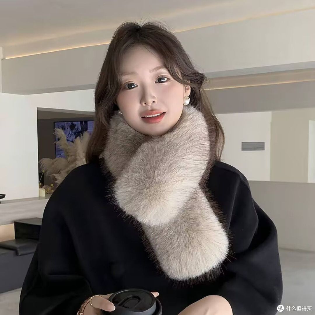 糯糯同款！双色双面毛绒围脖太温柔