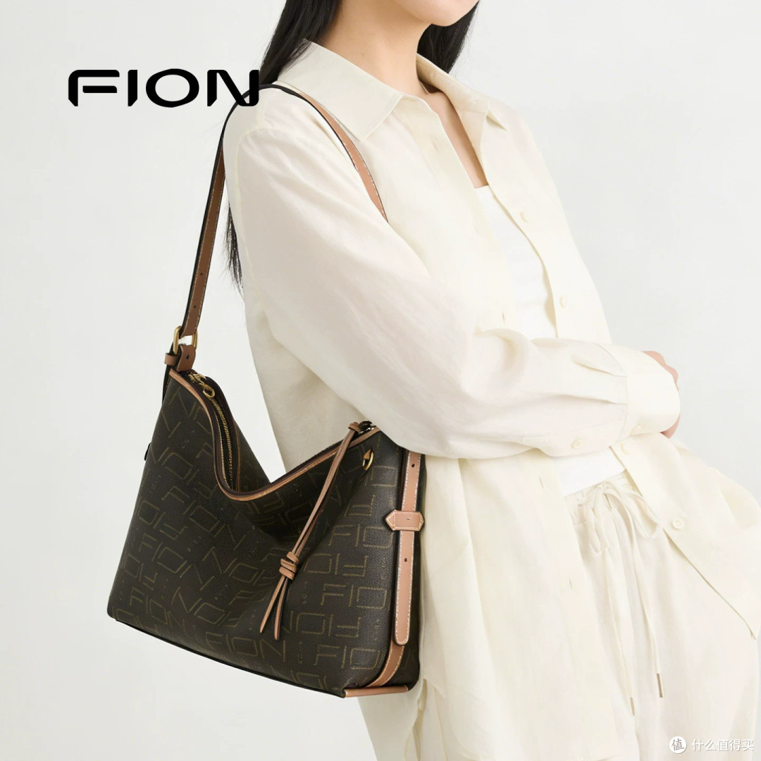 FION 菲安妮奥莱老花新款 Hobo 包|单肩斜挎大容量通勤女包