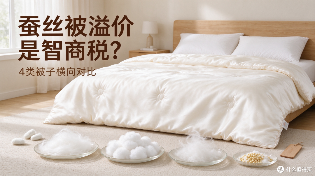 同样是被子，蚕丝被凭什么溢价？棉花/羽绒/大豆被横向实测对比