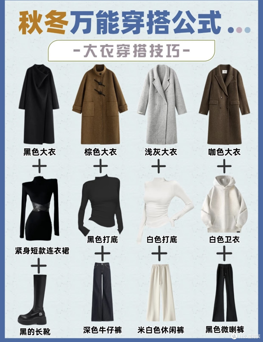 女生秋冬外套万能穿搭公式!大衣羽绒服12套搭配,怎么穿都高级