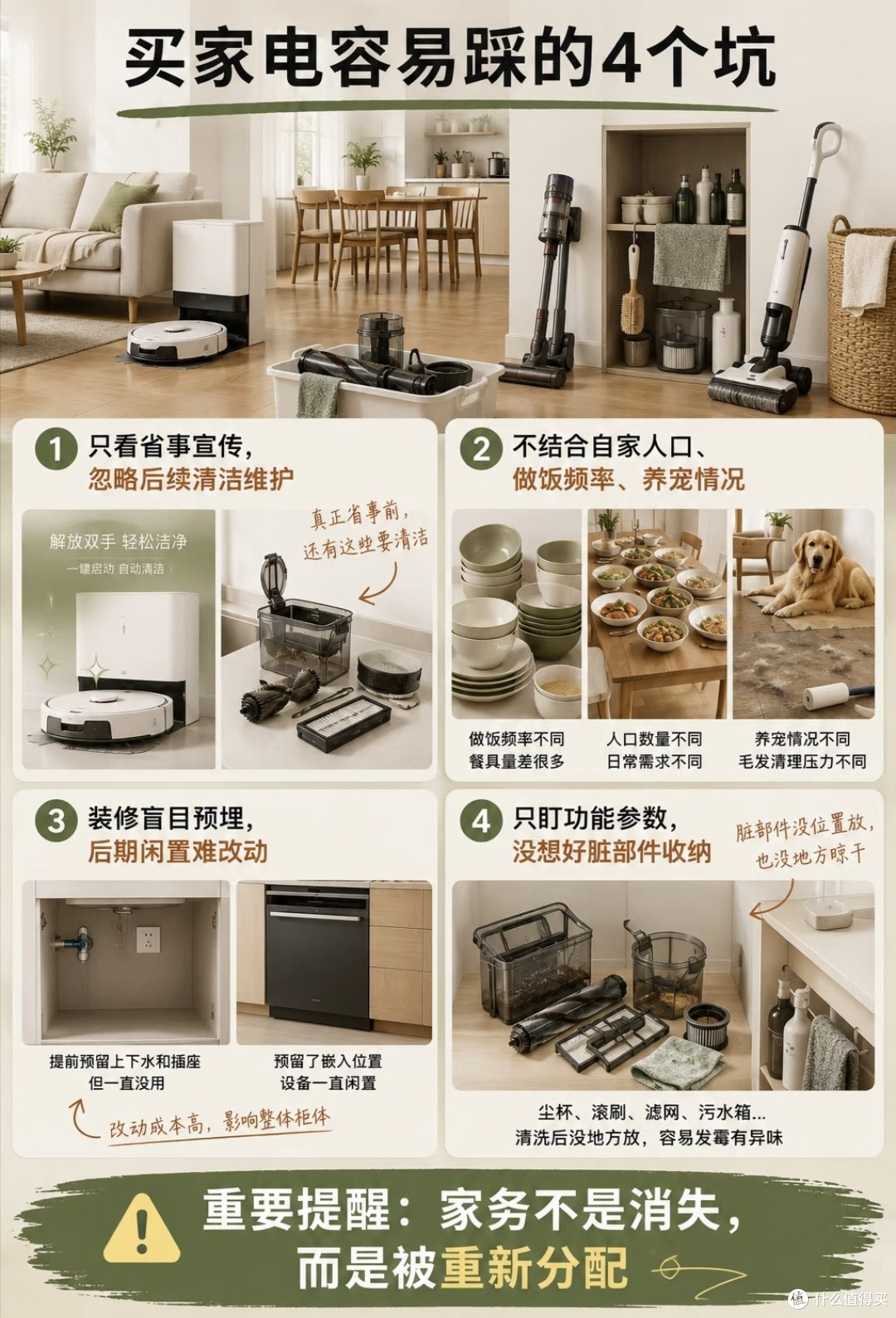装修踩坑总结|想少做家务,别盲目入手解放双手家电