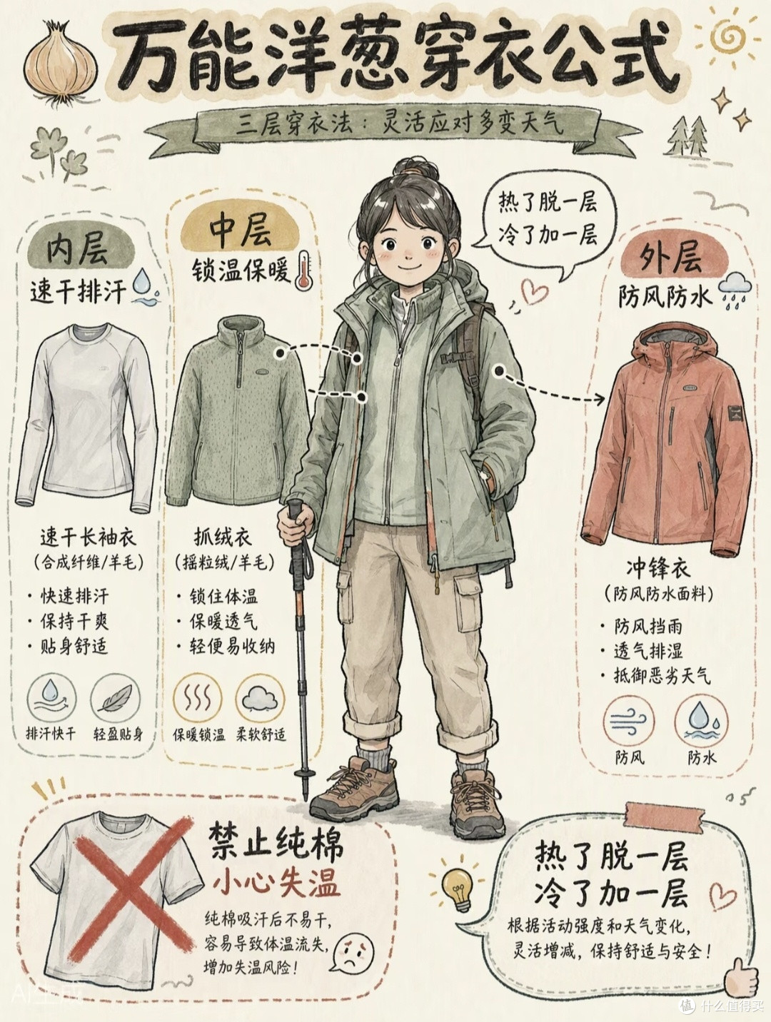 踩坑无数总结!户外轻量穿搭,热脱冷加太省心