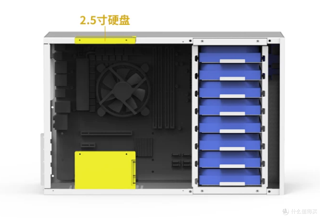 云测（脑测）“8盘位全能NAS”的机箱，带背板版本：269圆