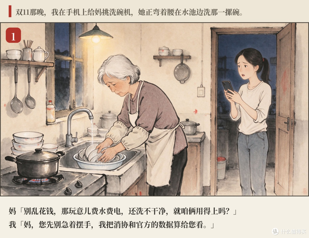 双11给妈买洗碗机:她非说费水,我算了笔账